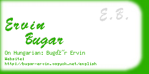 ervin bugar business card